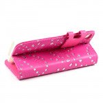 Wholesale iPhone 4S 4 Diamond Flip Leather Wallet Case (Hot-Pink)